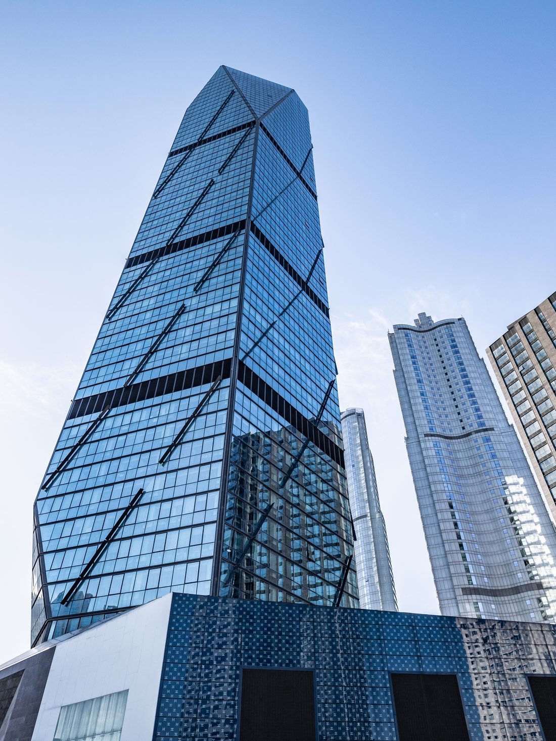 Modern glass architecture rising upward
